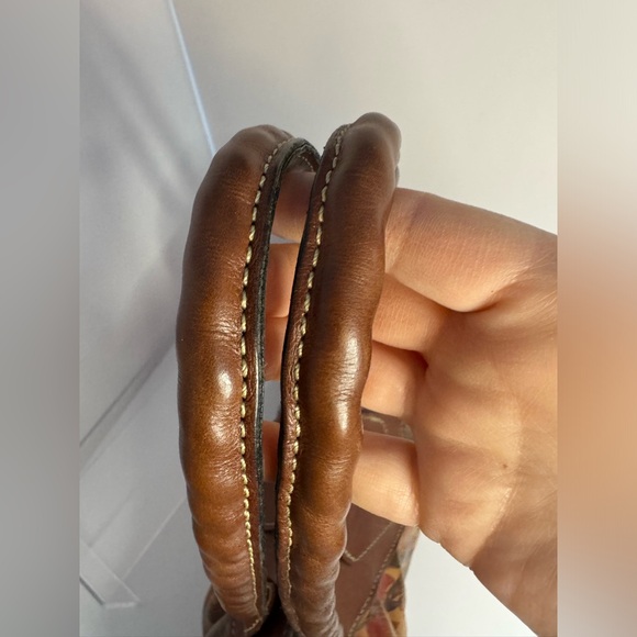 Patricia Nash Lione Heritage Multi Color Floral Print Large Leather Shoulder Bag - Picture 5 of 14